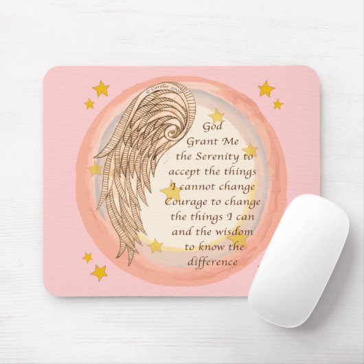 A Angel Serenity Prayer Muismat (Met muis)