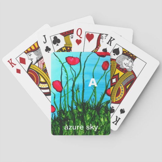 A - Azure Sky alfabet art playcards Pokerkaarten (Achterkant)