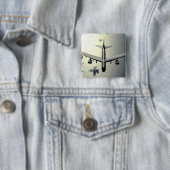 A B-52 Stratofort tijdens vlucht 2 Vierkante Button 5,1 Cm (In situ)