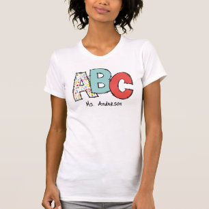 A, B, C, leraar gepersonaliseerd T-shirt