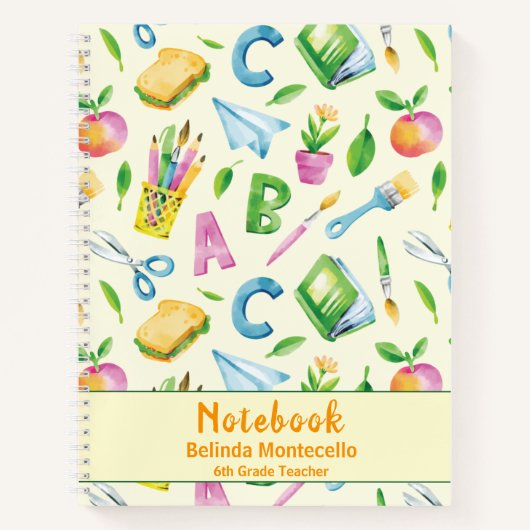 A B C Schoolschool Waterverf Notitieboek (Voorkant)