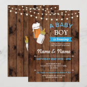 A Baby Boy is Brouwen Douche Biertjes BBQ Hout uit Kaart (Voorkant / Achterkant)
