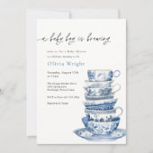 A Baby Boy is het brouwen van Tea Party Baby showe Kaart (Voorkant)