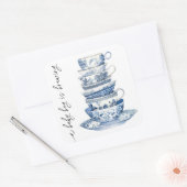 A Baby Boy is het brouwen van Tea Party Baby showe Vierkante Sticker (Envelop)