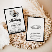 A baby brouwt Gothic Baby shower Skull & Flowers Kaart