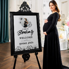 A baby brouwt Gothic Baby shower Skull & Flowers Poster