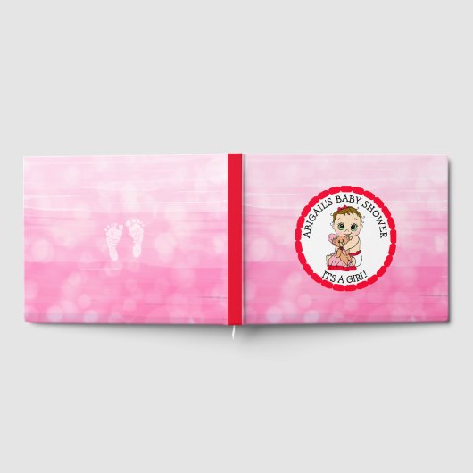 A Baby Girl en haar Teddy Bear Baby shower Gastenboek (Volledig)