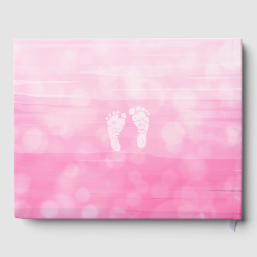 A Baby Girl en haar Teddy Bear Baby shower Guest B Gastenboek (Achterkant)