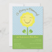 'A Baby is Blooming' Baby shower Uitnodiging - Bla (Voorkant)