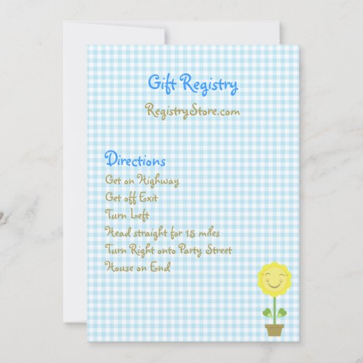 'A Baby is Blooming' Baby shower Uitnodiging - Bla (Achterkant)