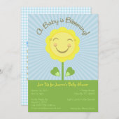 'A Baby is Blooming' Baby shower Uitnodiging - Bla (Voorkant / Achterkant)