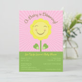 'A Baby is Blooming' Baby shower Uitnodiging - Roz (Staand voorkant)
