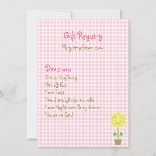 'A Baby is Blooming' Baby shower Uitnodiging - Roz (Achterkant)