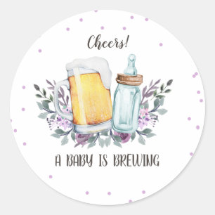 A Baby is Breedtelers Baby showers flesklasse Ronde Sticker