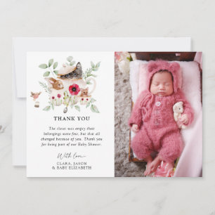 'A Baby is Brewing' Aftermiddagse thee-Baby shower Bedankkaart