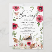 'A Baby is Brewing' Aftermiddagse thee-Baby shower Kaart (Voorkant)