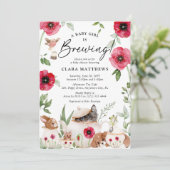 'A Baby is Brewing' Aftermiddagse thee-Baby shower Kaart (Staand voorkant)