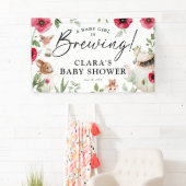 'A Baby is Brewing' Aftermiddagse thee-Baby shower Spandoek (Insitu)