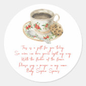 A baby is brewing baby - Prayer candle label (Voorkant)