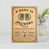"A Baby is Brewing" Baby shower BBQ Uitnodigingen (Staand voorkant)