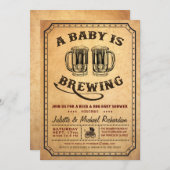 "A Baby is Brewing" Baby shower BBQ Uitnodigingen (Voorkant / Achterkant)