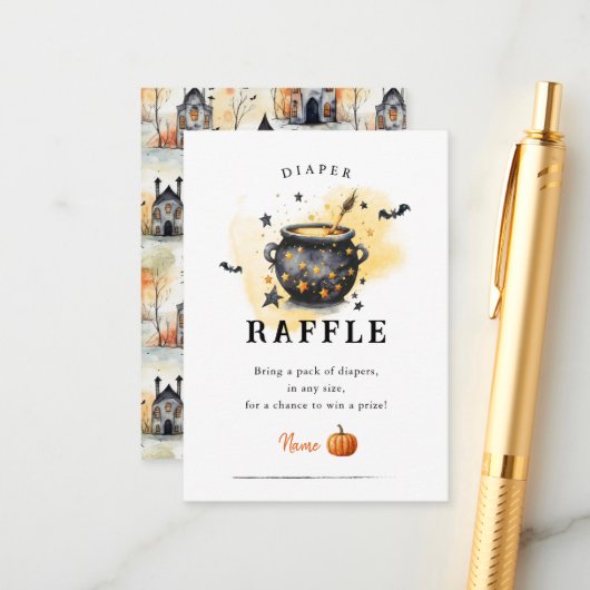 A Baby is Brewing Baby Shower Diaper Raffle Informatiekaartje (Voorkant / Achterkant in situ)