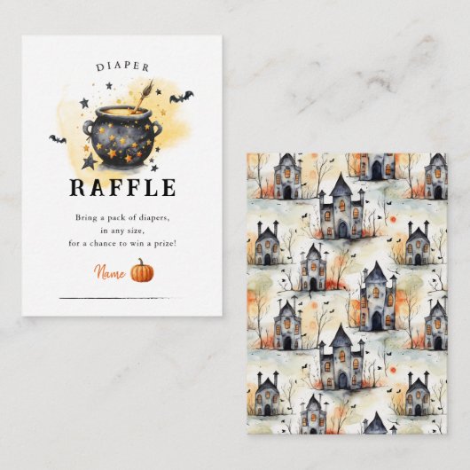 A Baby is Brewing Baby Shower Diaper Raffle Informatiekaartje (Voorkant / Achterkant)