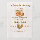 A Baby is Brewing. Baby shower invitation Kaart (Voorkant)