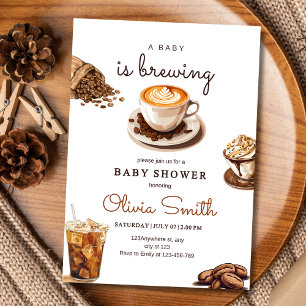 A Baby Is Brewing Baby Shower, Koffie Baby Shower Kaart