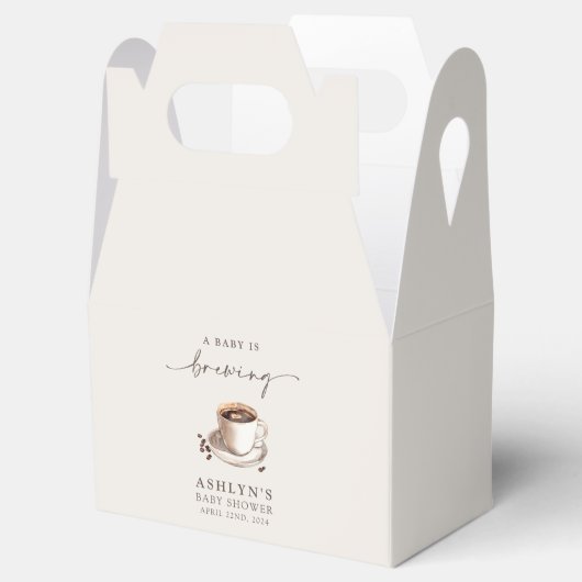 A Baby is Brewing Baby Shower Paper Favor Boxes Bedankdoosjes (Geopend)