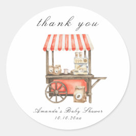 A baby is brewing Baby shower thank you Ronde Sticker