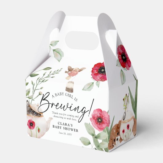 "A Baby is Brewing" Baby shower van de Partij voor Bedankdoosjes (Voorkant Zijde)