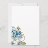 A Baby Is Brewing Blue Floral Shower Kaart (Achterkant)