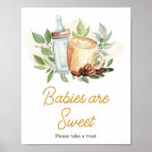 A Baby is Brewing Coffee Babies are Sweet Poster (Voorkant)