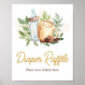 A Baby is Brewing Coffee Baby Shower Diaper Raffle Poster (Voorkant)