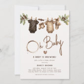 A Baby is Brewing' Coffee Baby Shower Kaart (Voorkant)