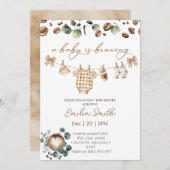 A Baby Is Brewing Coffee Baby Shower Kaart (Voorkant / Achterkant)