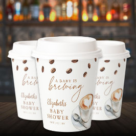 A Baby Is Brewing Coffee Baby Shower Papieren Bekers