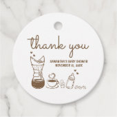 A Baby is Brewing Coffee Baby Shower Round Bedankjes Labels (Voorkant)