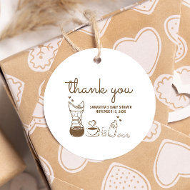 A Baby is Brewing Coffee Baby Shower Round Bedankjes Labels