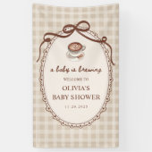 A Baby is Brewing Coffee Baby Shower Welcome Spandoek (Verticaal)