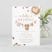 A Baby is Brewing Coffee Bean Baby Shower Kaart (Staand voorkant)