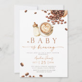 A Baby is Brewing Coffee Bean Baby Shower Kaart (Voorkant)