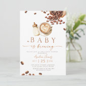 A Baby is Brewing Coffee Bean Baby Shower Kaart (Staand voorkant)
