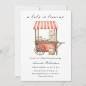 A Baby Is Brewing Coffee Cart Baby Shower Kaart (Voorkant)