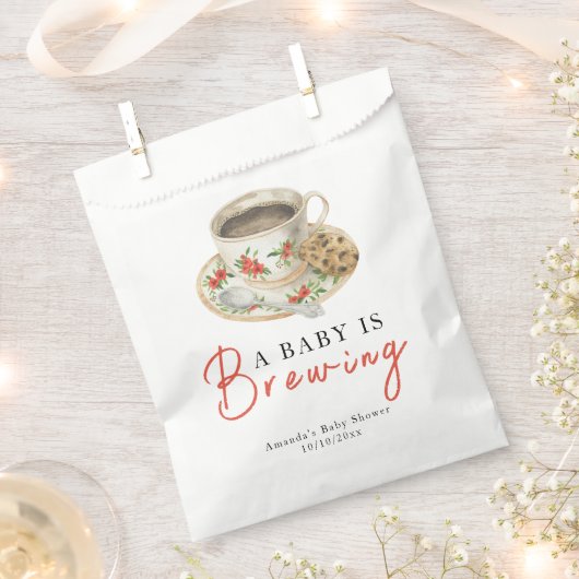 A Baby Is Brewing Coffee Cup Baby Shower Bedankzakje (Geknipt)