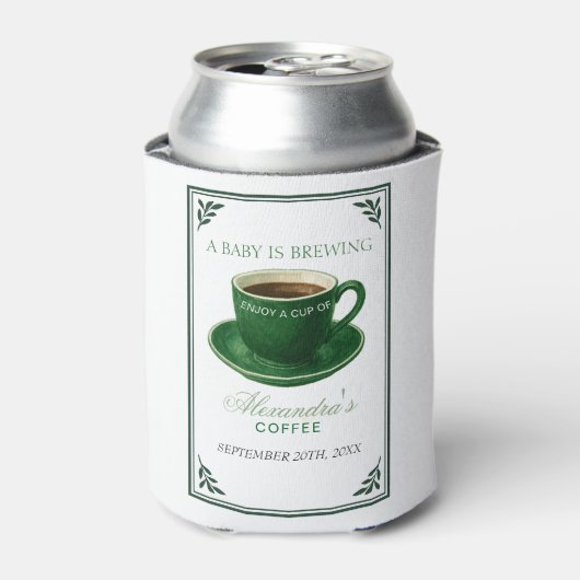 A Baby Is Brewing Coffee Cup Baby Shower Blikjeskoeler (Blikje Voorkant)