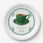 A Baby Is Brewing Coffee Cup Baby Shower Papieren Bordje (Voorkant)