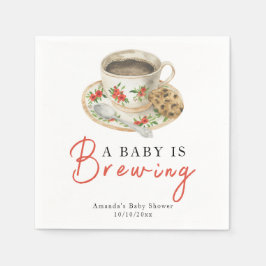 A Baby Is Brewing Coffee Cup Baby Shower Servet