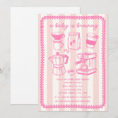 A Baby Is Brewing Coffee Girl Pink Baby Shower Kaart (Voorkant / Achterkant)